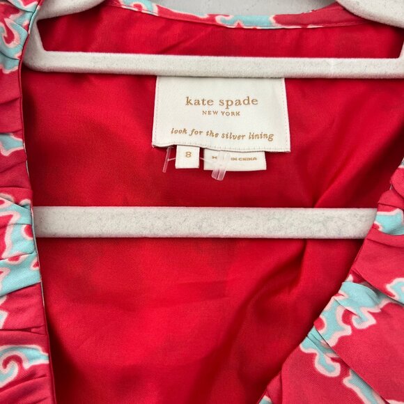 Kate Spade Aubrey Silk Ruffle Wrap Dress Size 8 - Picture 3 of 5